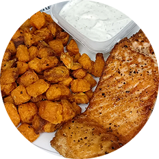 Baked Salmon + Sweet Potato